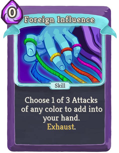 Foreign influence slay the spire  And you're not guaranteed to see Reaper, and Rupture isn't very strong on its own